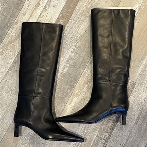 Massimo Dutti black Elegant Black Knee-High Women's Boots